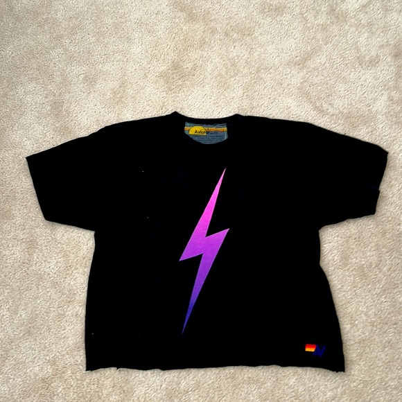 Aviator Nation Tops - Aviator Nation- Bolt Fade Logo Boyfriend Tee- Black. Brand new, no tags.